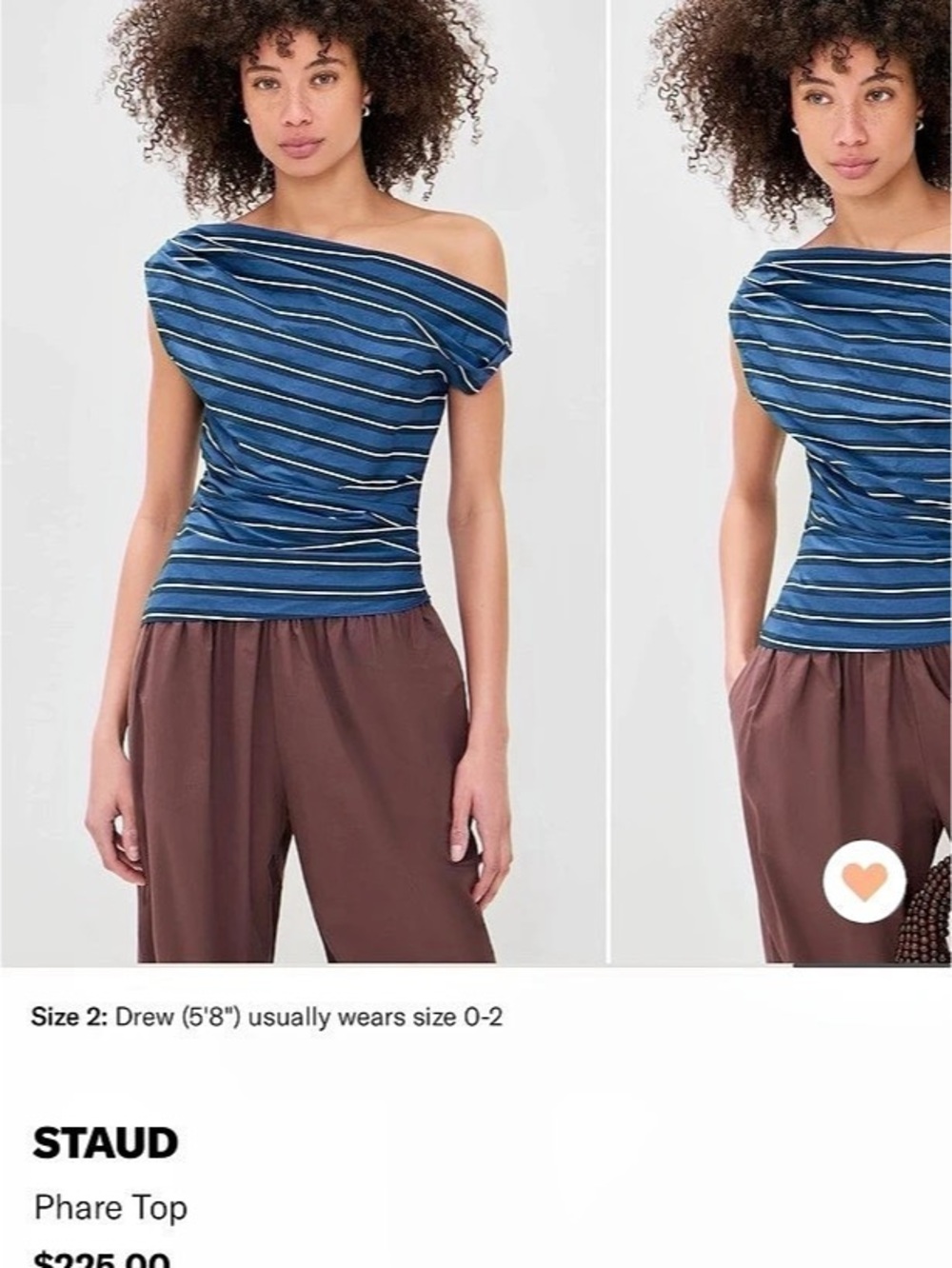 STAUD Phare Top Sunday Stripe Blue & White
